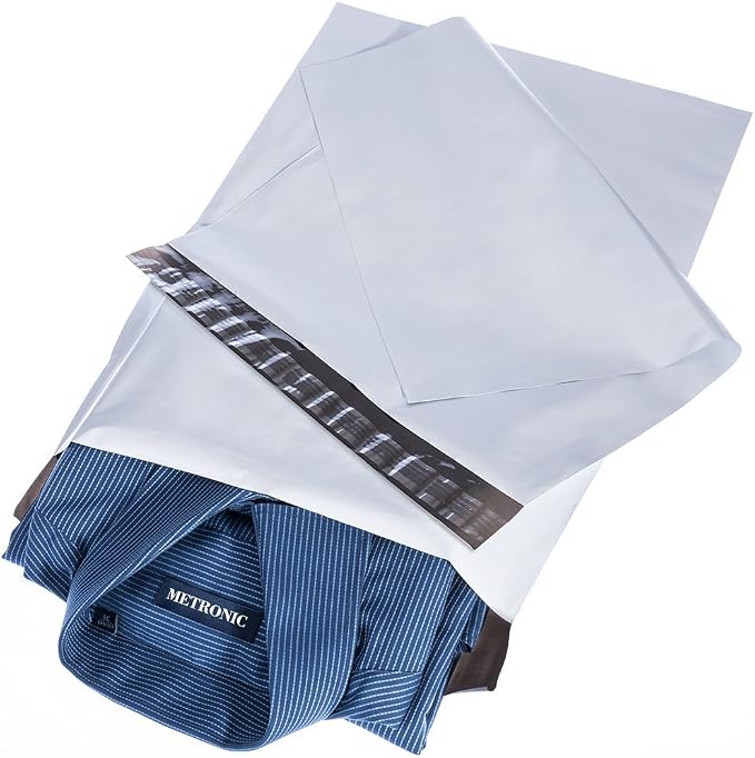 Metronic 100 Pcs 9x12" White Poly Mailer Envelopes Shipping Bags by METRONIC