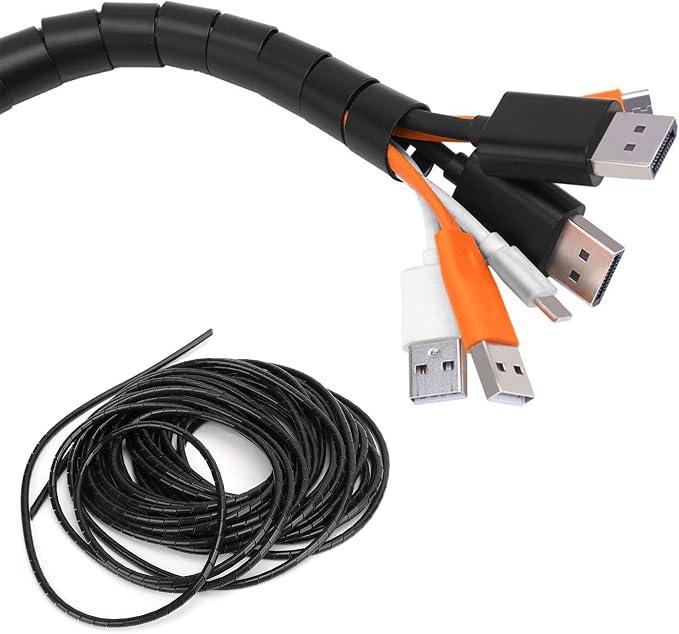 Spiral Cable Wrap - 20 Ft 1/2" Spiral Wire Wrap Cord Covers Bundle Sleeve Hose - Image 6
