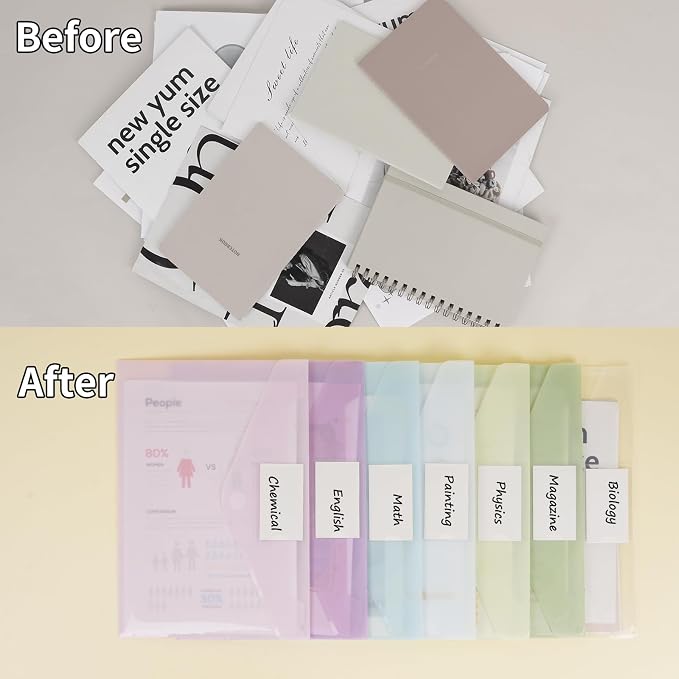 EOOUT 7pcs Plastic Envelopes, Plastic File Folders - Image 5