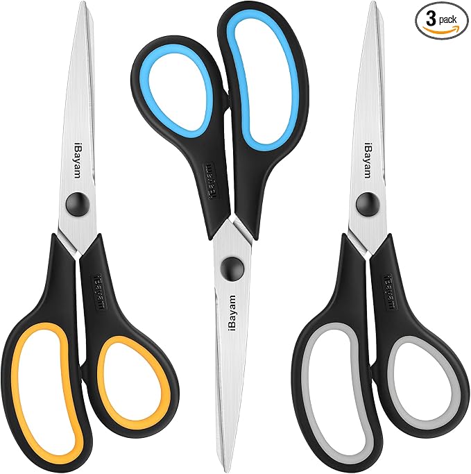 iBayam 8.5" Heavy Duty Black Scissors by iBayamDirect