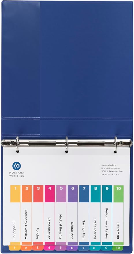 Avery 10 Tab Dividers for 3 Ring Binders, Customizable Table of Contents - Image 7