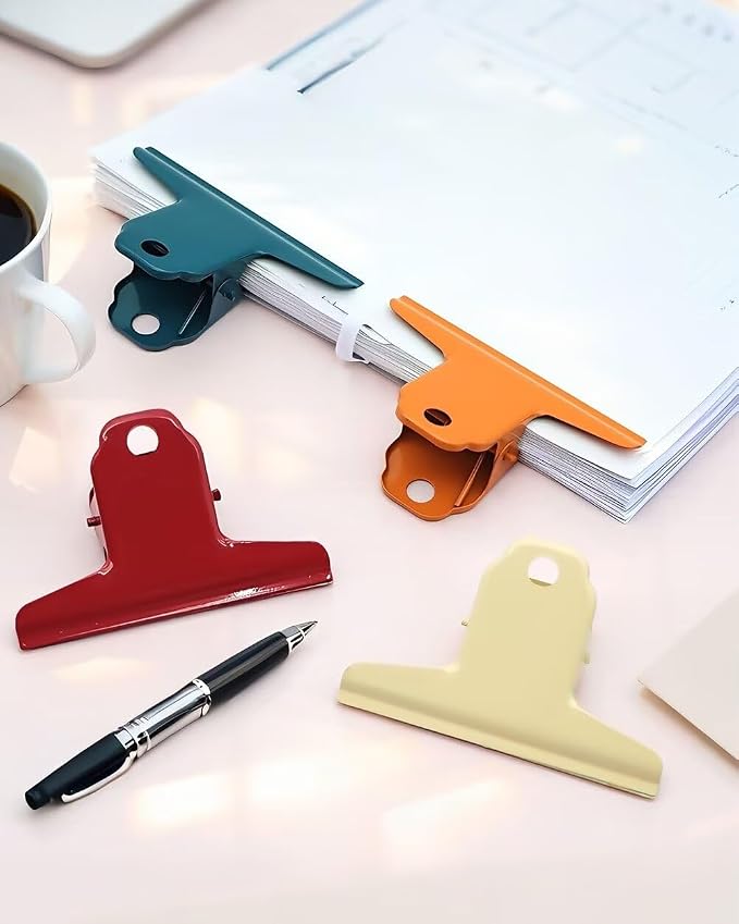 2PCS Extra Large Binder Clips Metal Bulldog Clip Large Paper Clamp Holder - Image 2