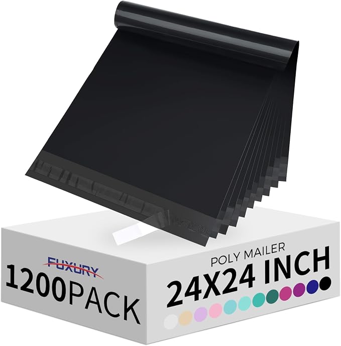 Fuxury 1200 Pcs 24x24" Poly Mailers, Waterproof Mailing Envelopes by Fuxury