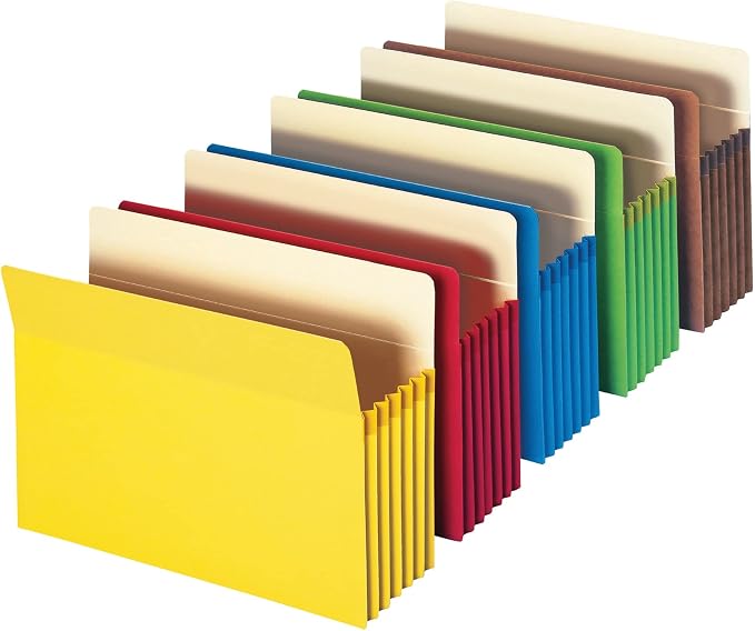 Smead File Pocket, Straight-Cut Tab, 5-1/4" Expansion, Letter Size, 5 per Pack - Image 3