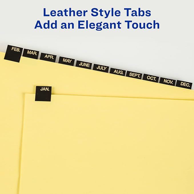 Avery Jan-Dec Dividers for 3 Ring Binders, 12 Tabs/Set, Pre-Printed Black - Image 2