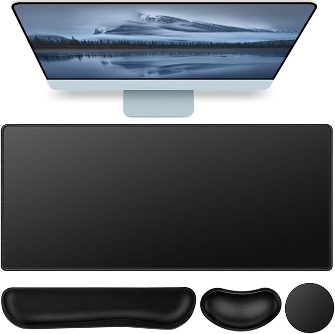 Mouse Pad Black, Mouse Pad by QOMOLAMA
