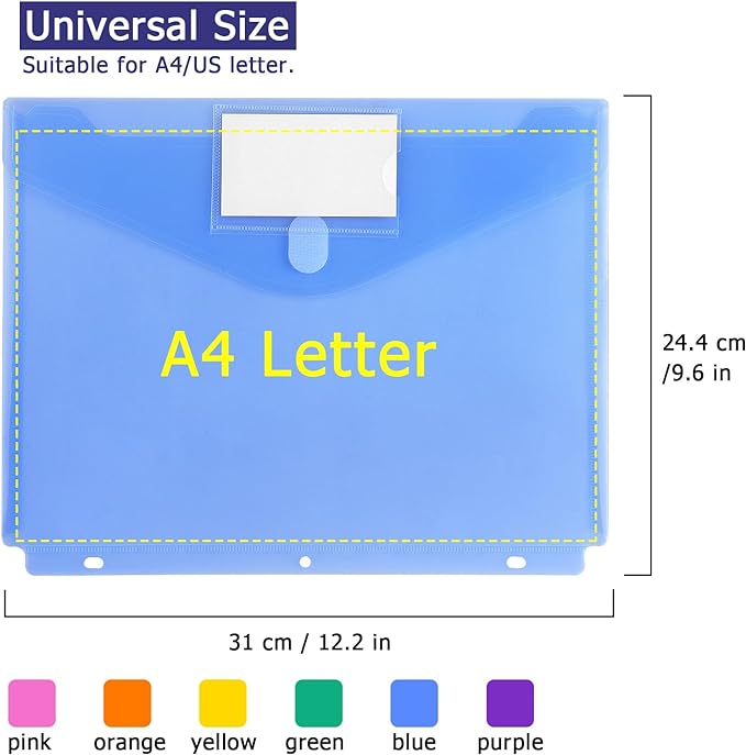 Tamaki 6 Pack Binder Pockets for 3 Ring, Letter Size, Binder Organizer for - Image 3