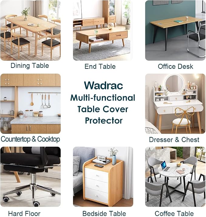 1.5mm Thick Custom Multisize Clear PVC Table Cover Protector 16x54 Inch - Image 6