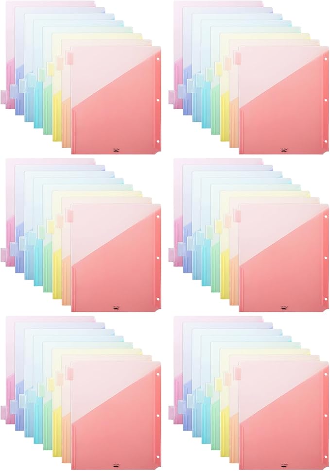 Mr. Pen- Binder Dividers with Pockets and Tabs, 48 Pack | Colorful, Bulk 3 Ring by MrPen