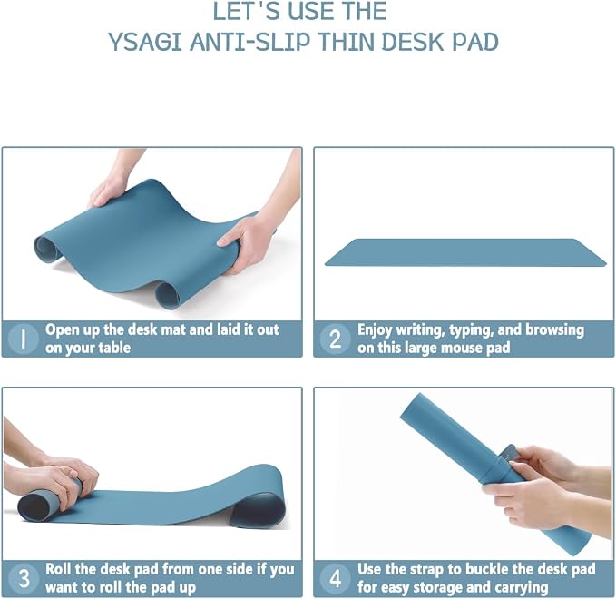 YSAGi Non-Slip Leather Desk Pad, Waterproof Laptop Computer Desk Keyboard Mat - Image 6