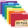 SUNEE File Folders, 120 Pack Manilla Folders 8.5 x 11, Colored File Folders by SUNEE