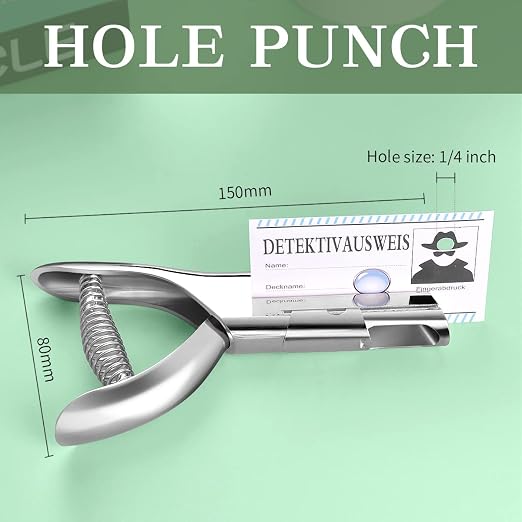 Heavy Duty Hole Punch 1/4 Inch, Single Hole Punch Heavy Duty 2 Inch Reach Deep - Image 2
