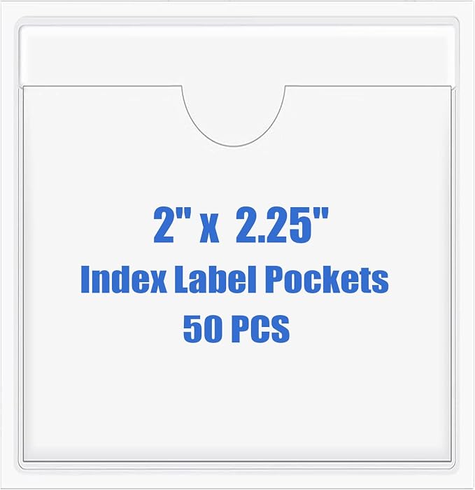 Origin-Joy 50 PCS Self-Adhesive Index Label Pockets by Origin-Joy