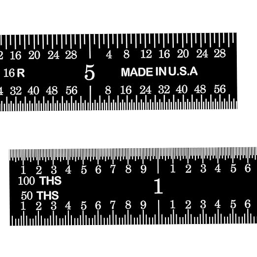 PEC Tools 6 inch Flexible Metal Ruler, High Contrast, 16R Graduation, Machinist - Image 2