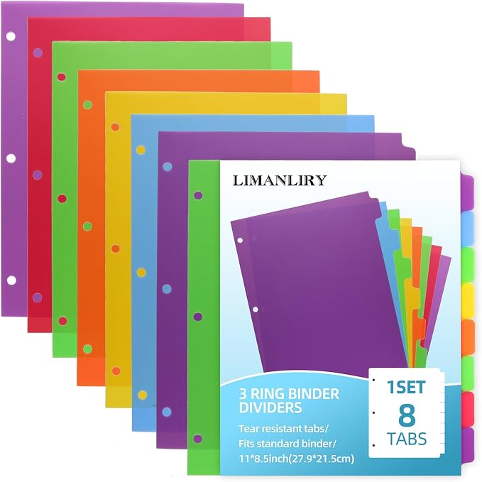 3 Set Plastic Binder Dividers - Image 7