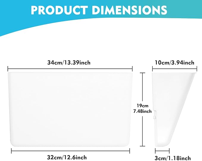 EASEPRES 8 Pack White Plastic Single Pocket Hanging File Organizer, Wall Mount - Image 2