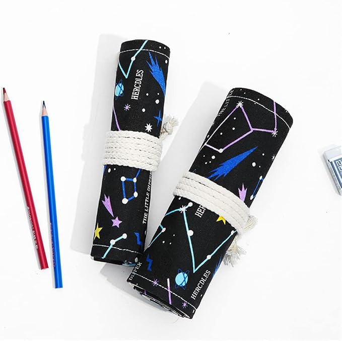 DIYOMR 24/36/72 Slots Pencil Wrap Pencil Rolls, Artist Colored Pencils Roll Up - Image 5