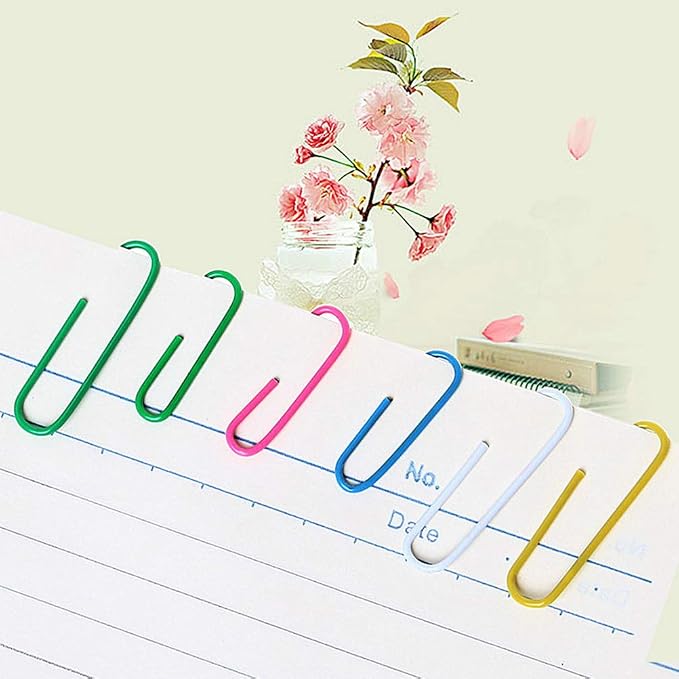 SUMAJU 500 PCS Colored Paper Clips, Medium 33 mm/1.3Inch Assorted Paperclips - Image 3
