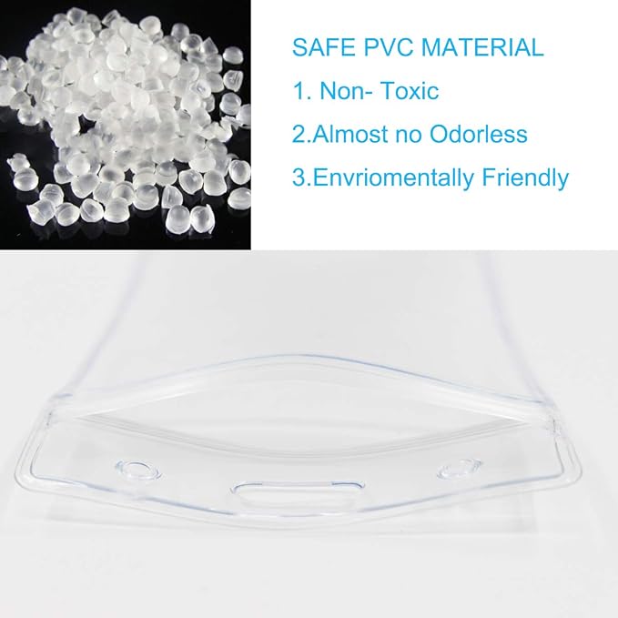 Vertical ID Badge Holders Sealable Waterproof Clear Plastic Holder, Fits - Image 4