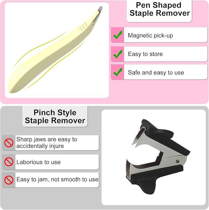ThinkLearn Magnetic Staple Remover 5 Pack, Pen-Shaped Staple Puller | Quick and - Image 8