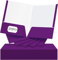 Jutom 50 Pcs 2 Pocket Glossy Paper Folders Glossy Paper Laminated Portfolios by Jutom