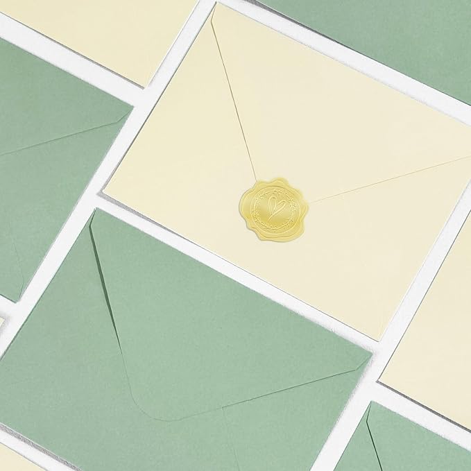 100 PCS Sage Green Colorful A7 Envelopes - Image 5
