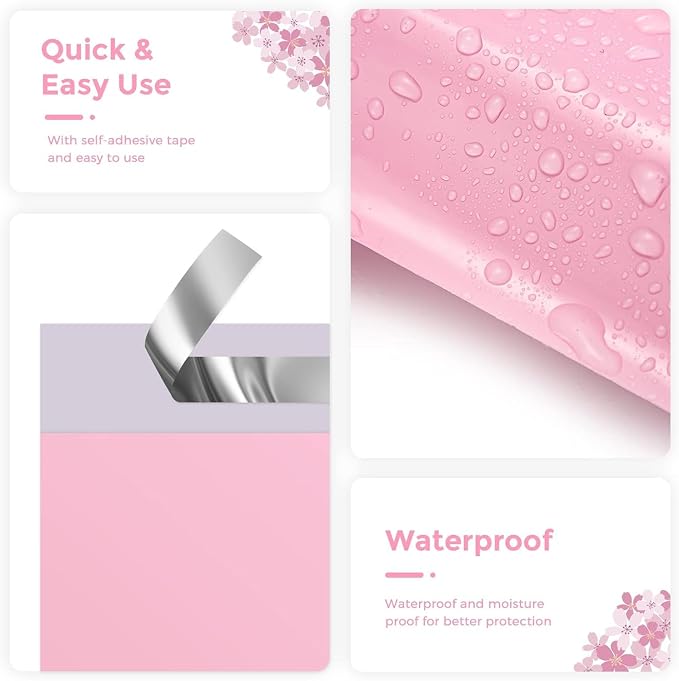 Metronic Poly Mailers 14.5x19 1000 PCS Light Pink, Strong Adhesive Shipping Bags - Image 3