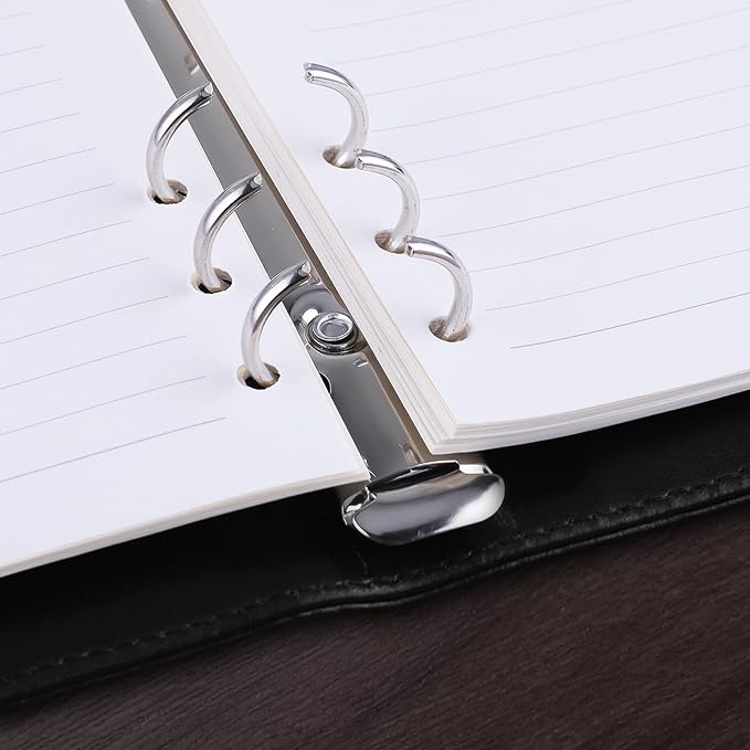 Antner A6 PU Leather Notebook Binder Refillable 6 Ring Budget Binder - Image 5