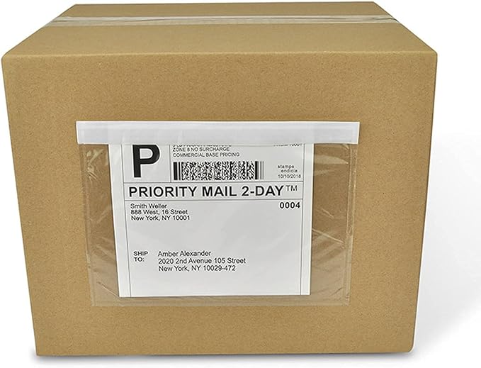 LabelMore 7.5" x 5.5" Clear Plastic Adhesive Packing List Mailing Shipping - Image 8