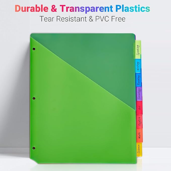 8-Tab Dividers for 3-Ring Binders, 3 Holes Index Dividers - Image 6