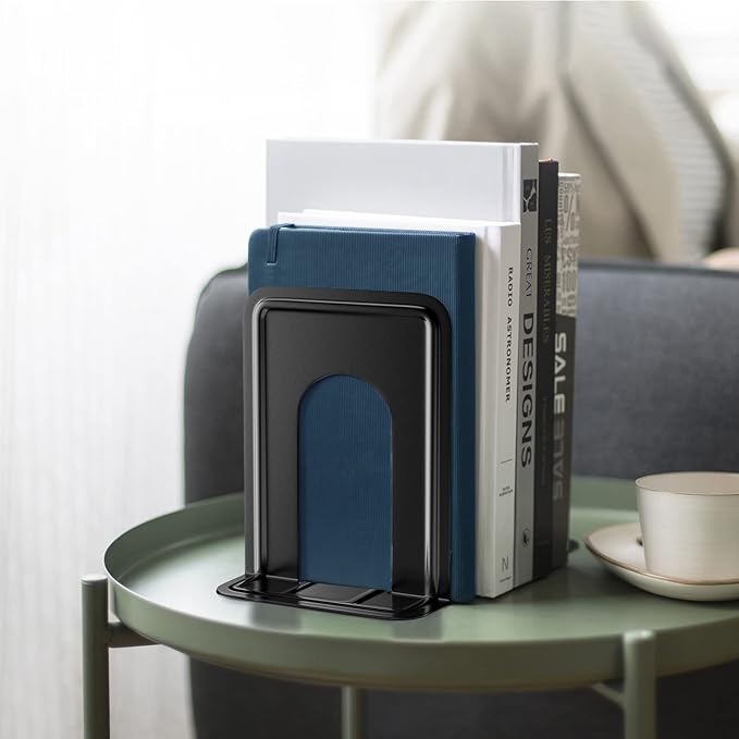 MaxGear Matte Painted Book Ends, Heavy Duty and Sturdy Bookends - Image 6