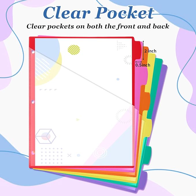 Epakh 12 Pcs Binder Dividers for 3 Rings Binders Index Dividers - Image 4
