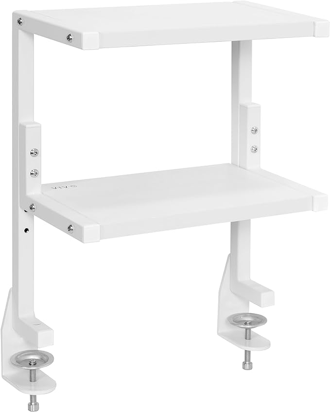 VIVO White Clamp-on 13 inch 2-Tier Desk Shelf, STAND-SHELF2CW | Above or Below by Unknown