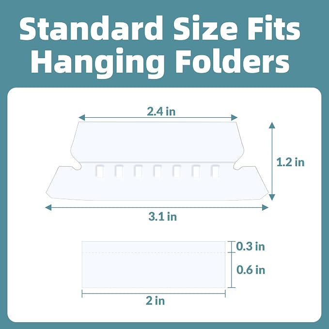 File Folder Tabs, SUNEE 100 Sets Hanging File Folder Labels Tabs and Inserts - Image 5