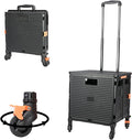 FELICON SELORSS Foldable Utility Cart Folding Portable Rolling Crate-Black | by FELICON