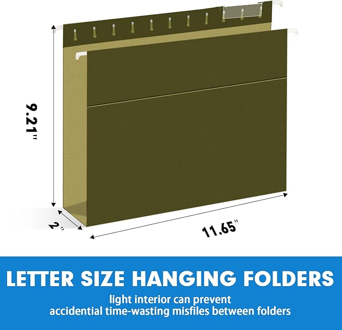 Extra Capacity Hanging File Folders, RAZCC 60 Pack Letter Size Reinforced - Image 2