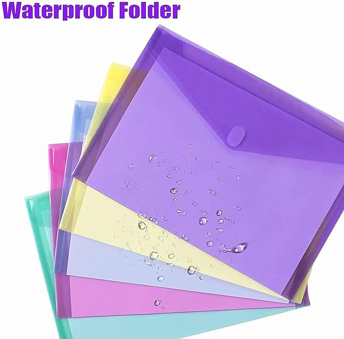 Sooez 50 Pack Plastic Envelopes File Folders, Plastic Folders - Image 3