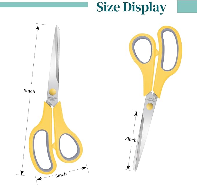 48 Packs 8" Sewing Craft Scissors Bulk, Stainless Steel Shears - Image 2