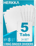 5-Tab Binder Dividers, HERKKA 3 Ring Binder Dividers by HERKKA