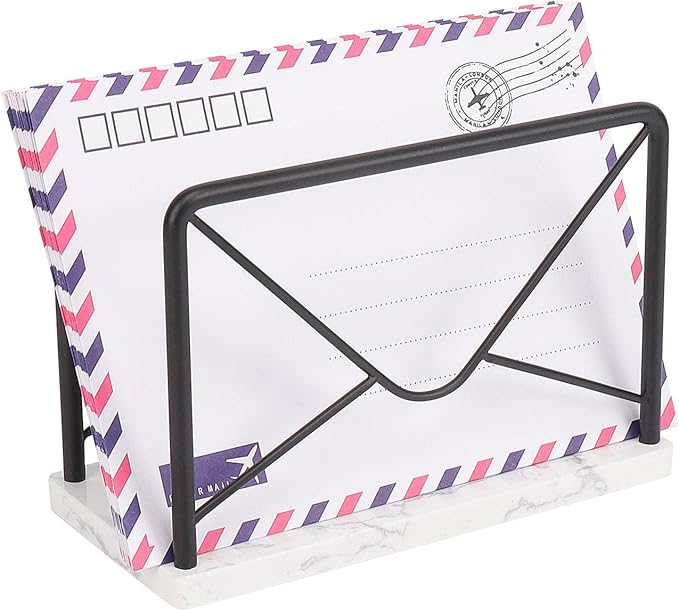 Modern Mail Holder for Home Office, Metal Letter Organizer Sorter for Desk by Jeasor