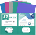 Two Pocket Folders, RAZCC 50 Pack 2 Pocket Folders Fit Letter Size Paper by RAZCC