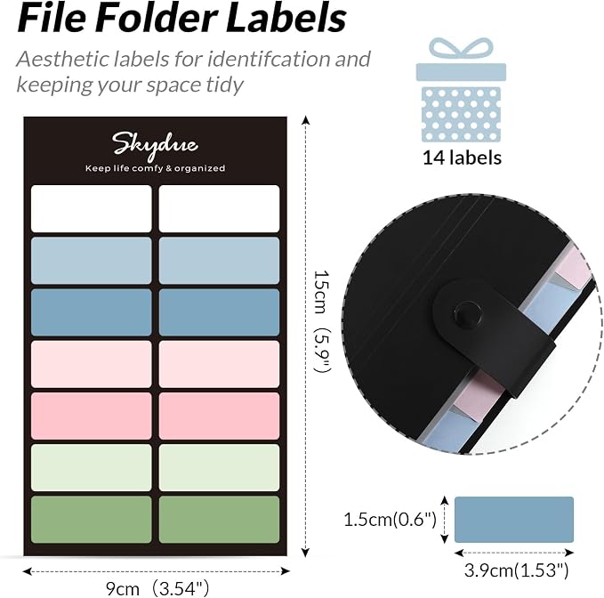 SKYDUE 8 Pockets Expanding File Folders, Accordion Folders, Portable Paper Bill - Image 4