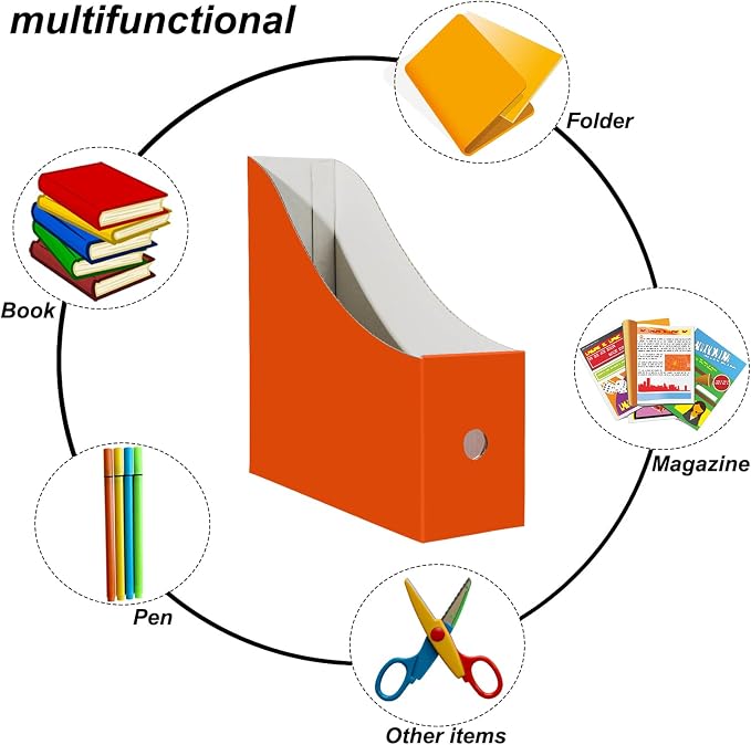 Limitliho 24 Pack Cardboard Magazine File Holder, Sturdy Book Bins - Image 3