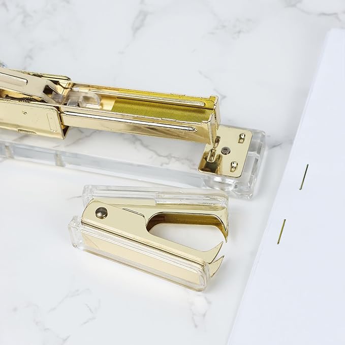 NatSumeBasics Clear Staple Remover Pure Gold Stapler Remover Cute Yellow Puller - Image 4