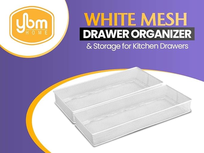 YBM HOME Silver Mesh Drawer Cabinet and or Shelf Organizer Bins, School Supply - Image 2
