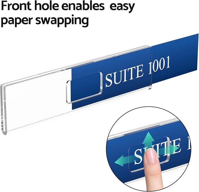 HlIMIEI Acrylic Name Plates for Doors, 10 Pack Self-Adhesive Wall Name Holders - Image 3
