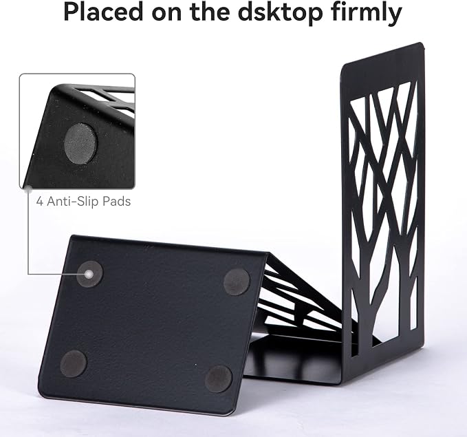 Decorative Metal Bookends Black Set of 4 - Image 2
