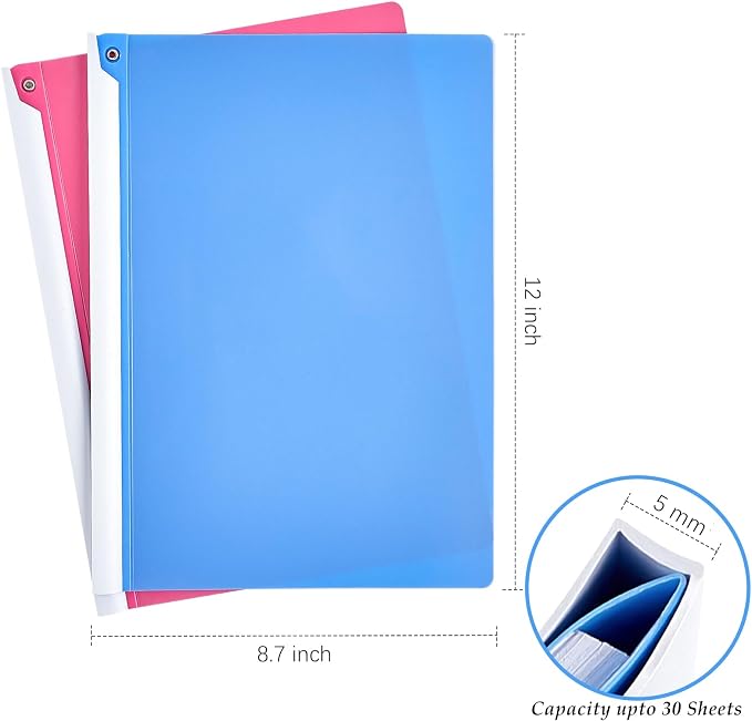 Clear Report Covers with Swing Clip, 5 Pack, 30 Sheet Capacity A4 Size File - Image 2