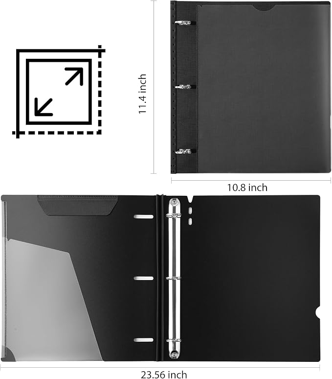 WOT I 12-Pack Telescoping 3 Ring Binder 1 Inch, Expandable Flexible Binder - Image 7