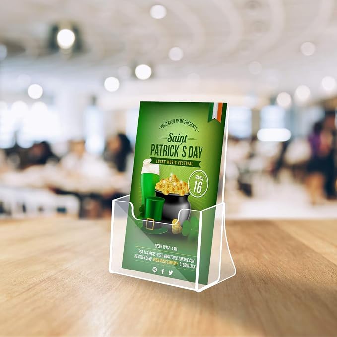NIUBEE 2 Pack 8.5'' x 5.5'' Acrylic Bi-fold Brochure Holder - Image 7